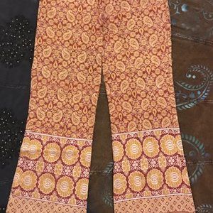 Silk Brocade Fringed Pants